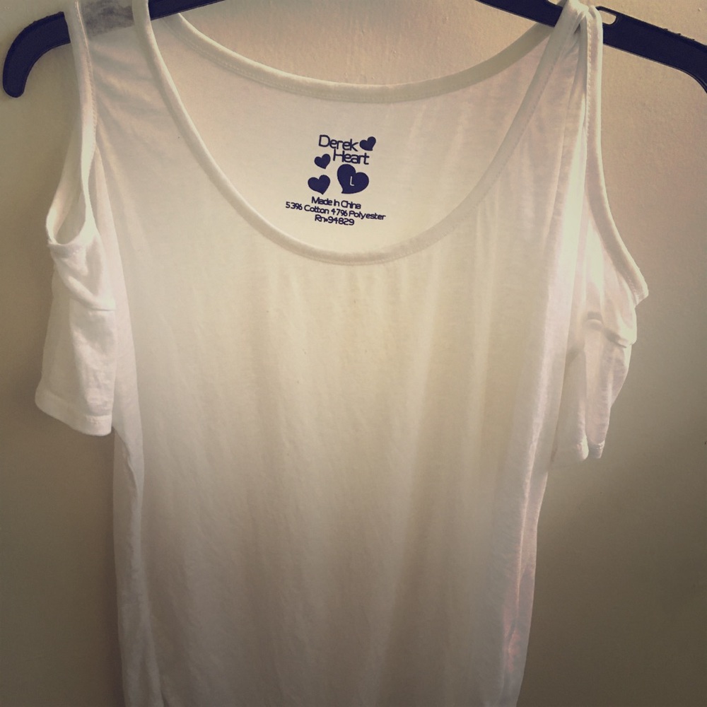 White Open Shoulder Top